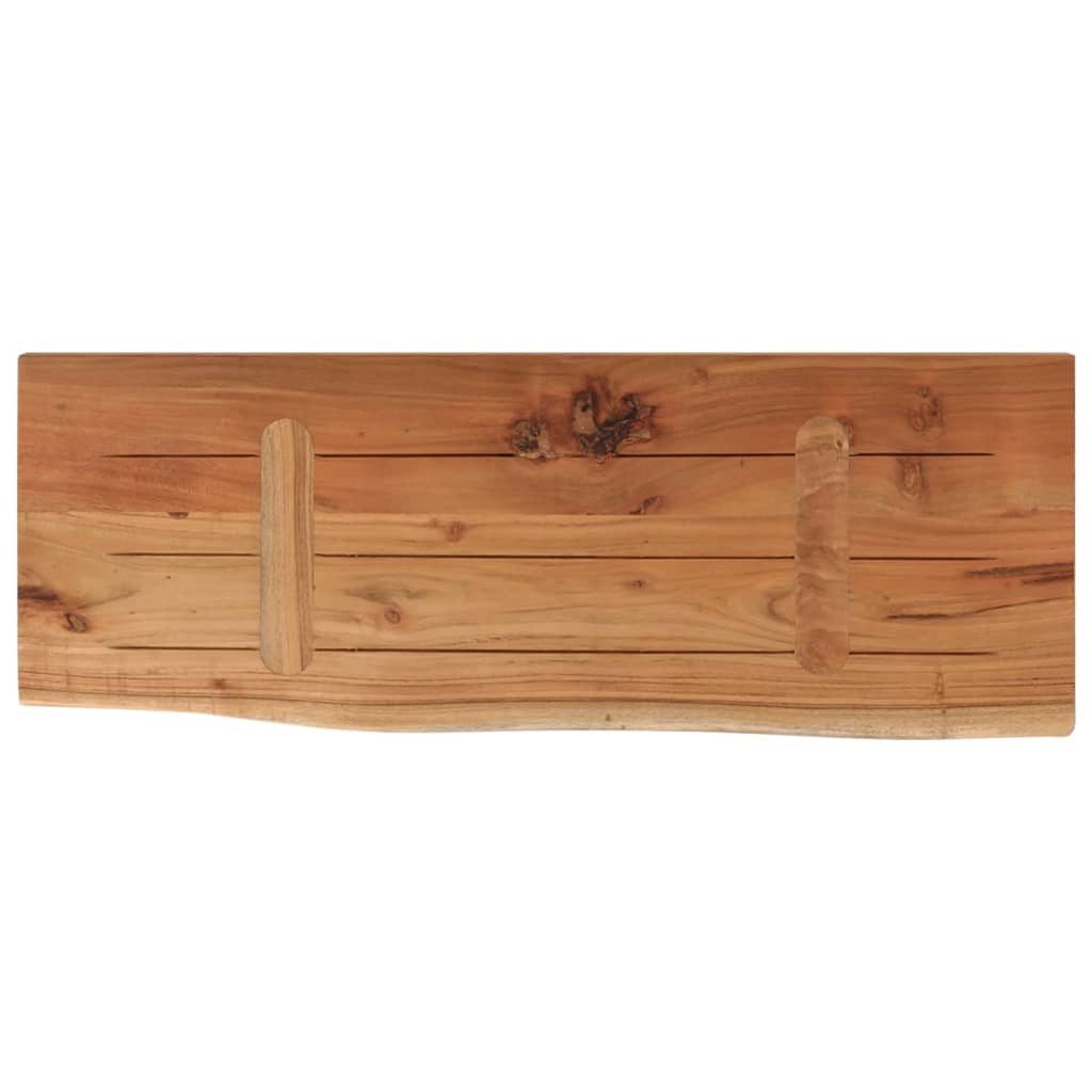 Acacia Live Edge Wall Shelf, 70x30x3.8 cm, Solid Wood Rectangular
