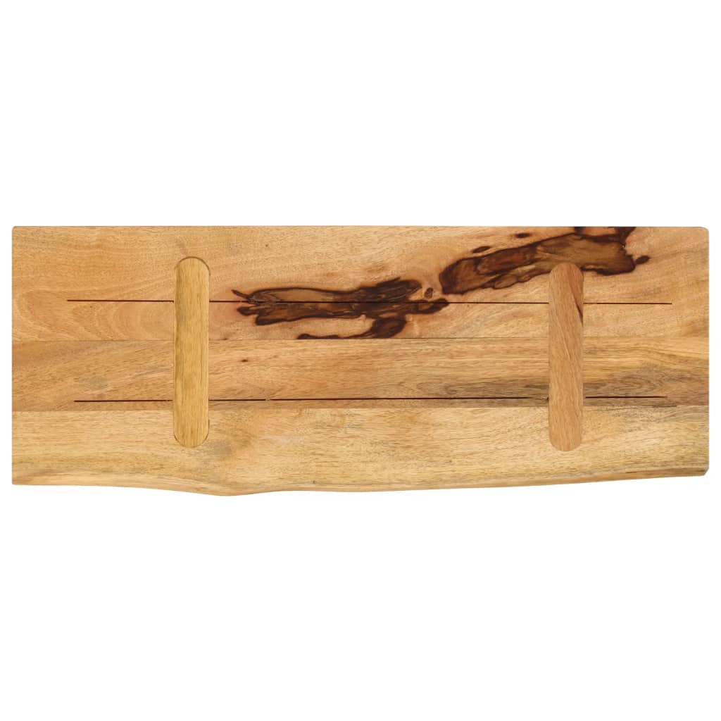 Live Edge Solid Mango Wood Table Top, 70x20x2.5 cm