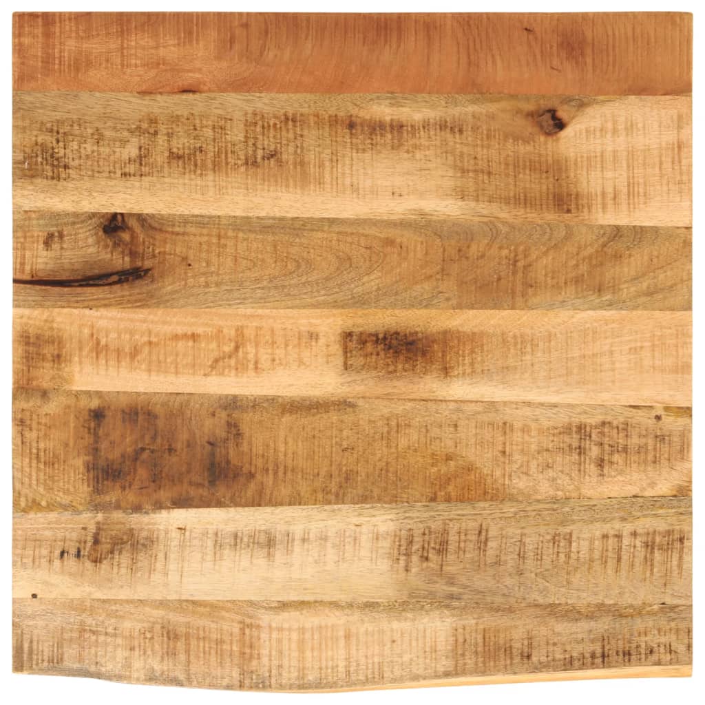 Live Edge Solid Mango Wood Table Top 40x40x3.8 cm Rustic Style