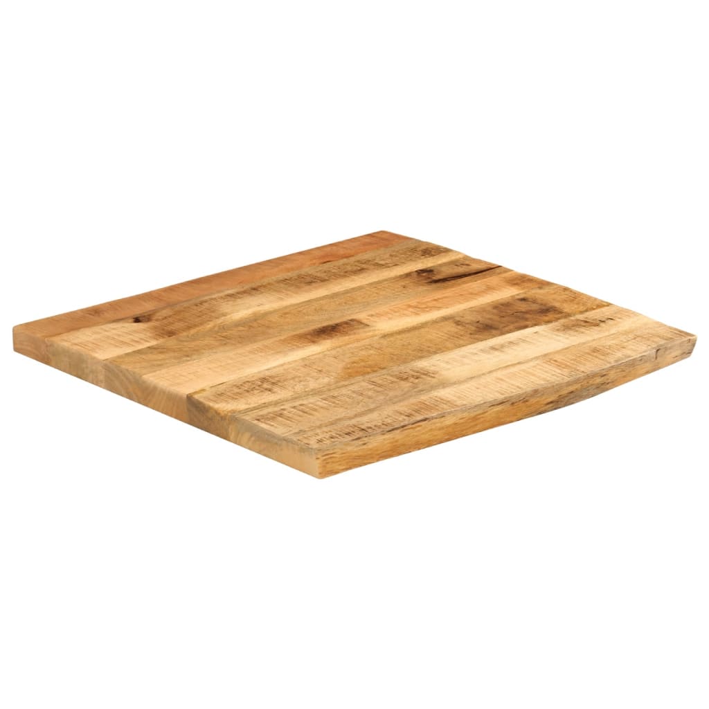 Live Edge Solid Mango Wood Table Top 40x40x3.8 cm Rustic Style