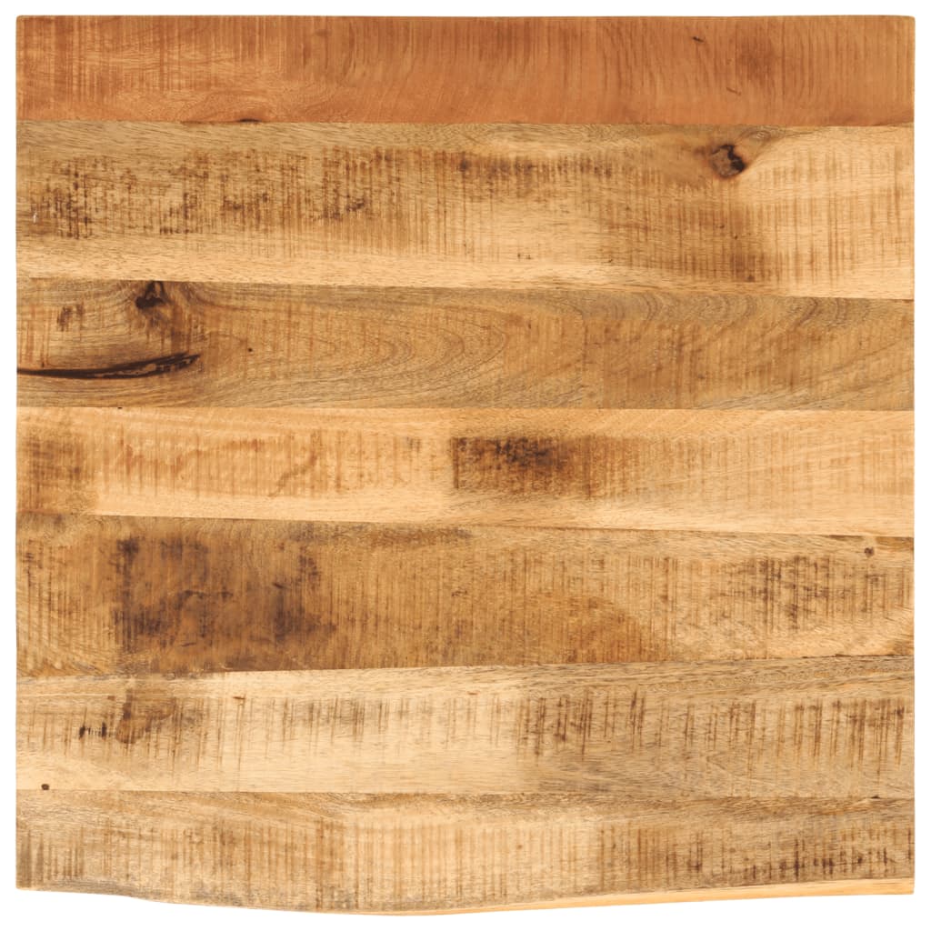 Table Top 80x80x3.8 cm Live Edge Solid Wood Rough Mango