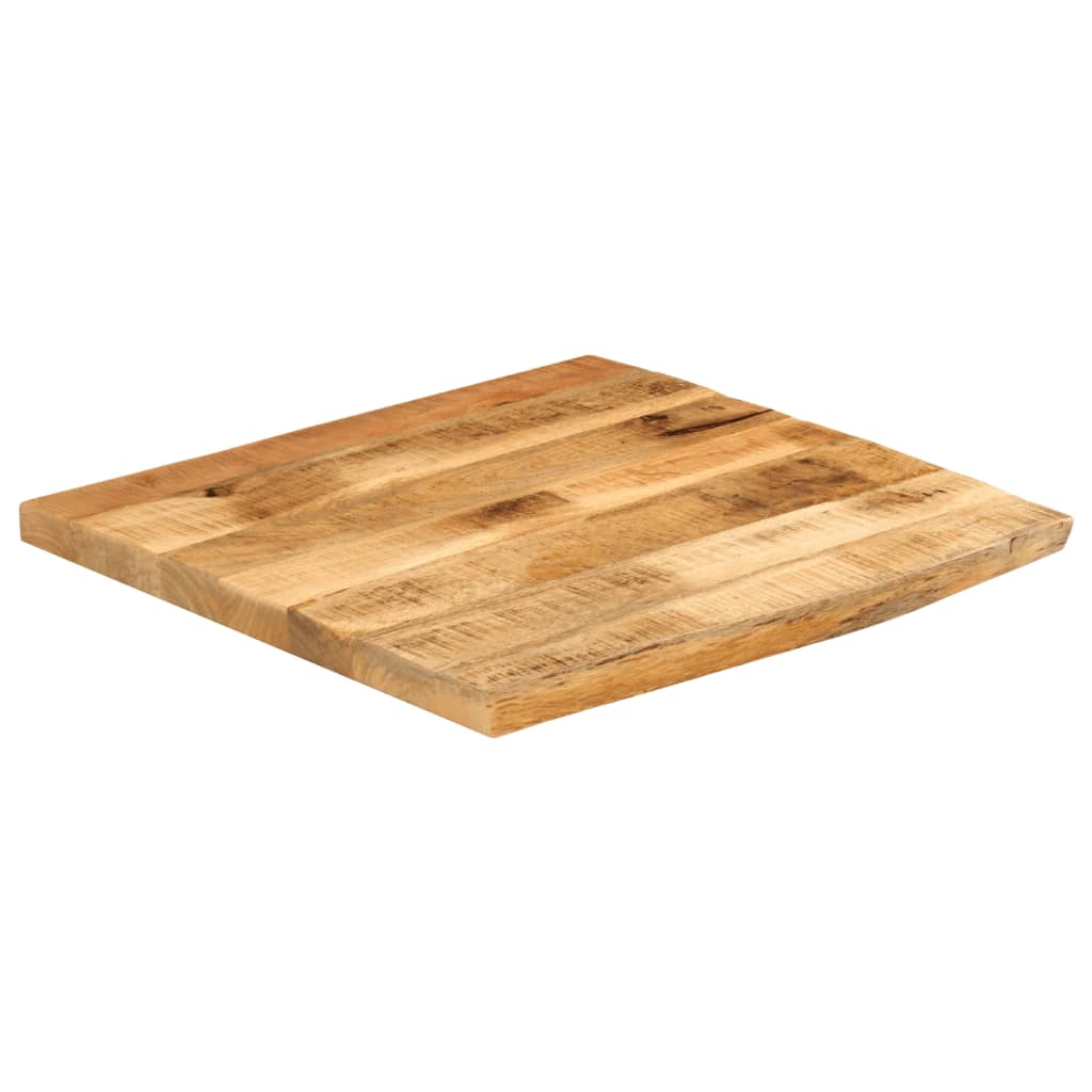 Table Top 80x80x3.8 cm Live Edge Solid Wood Rough Mango