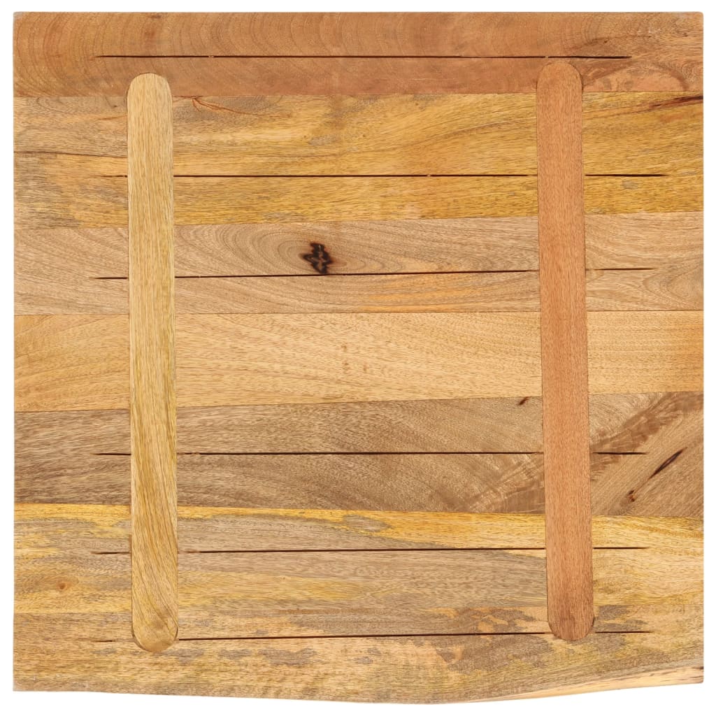 Table Top 80x80x3.8 cm Live Edge Solid Wood Rough Mango