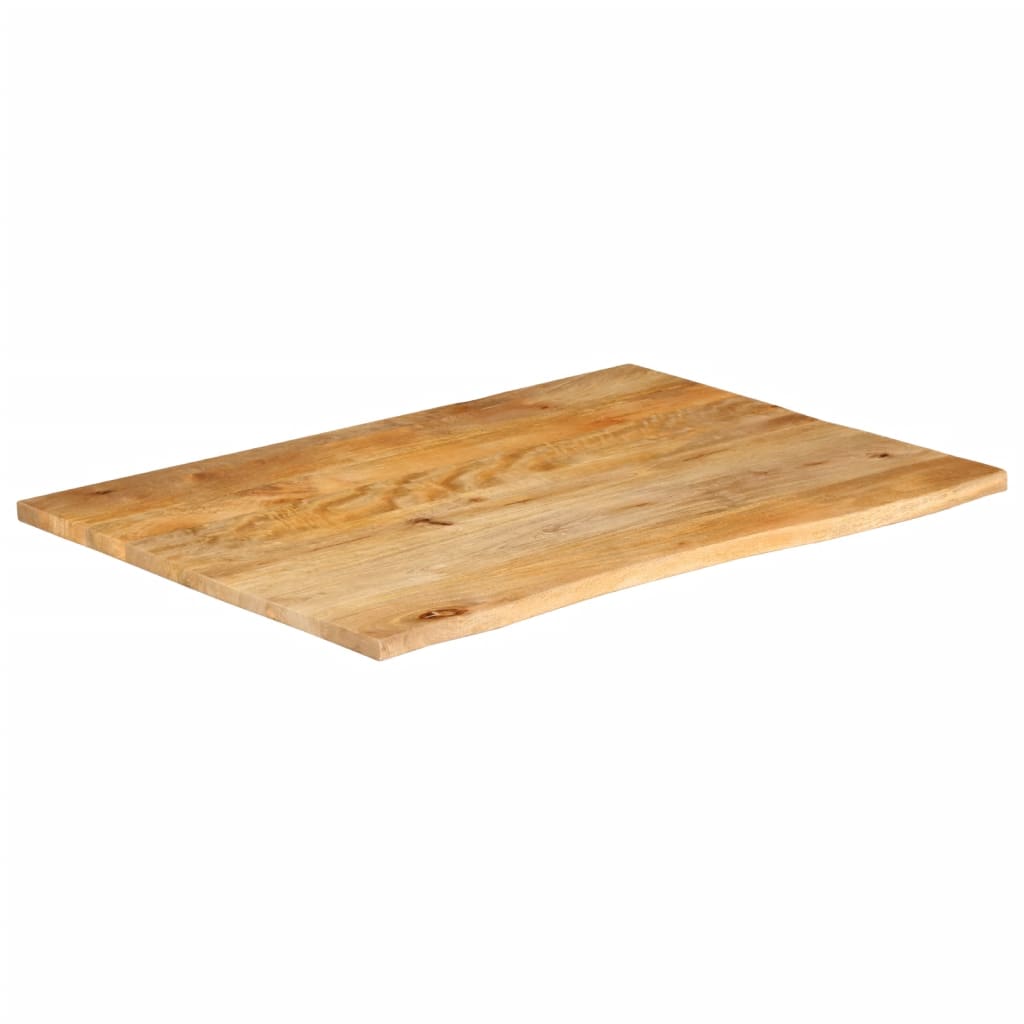 Solid Mango Wood Live Edge Table Top 90x80x2.5 cm