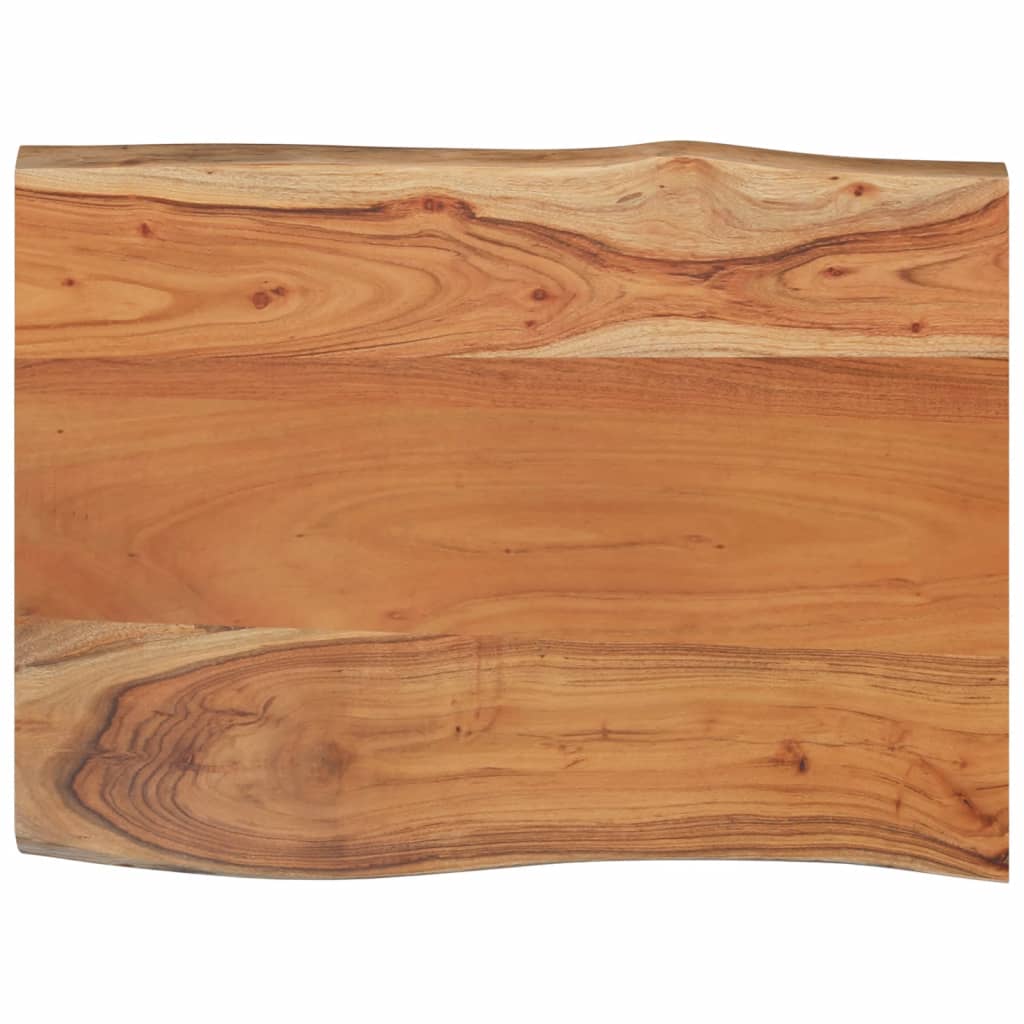 Acacia Live Edge Solid Wood Tabletop 80x60x2.5 cm Rectangular