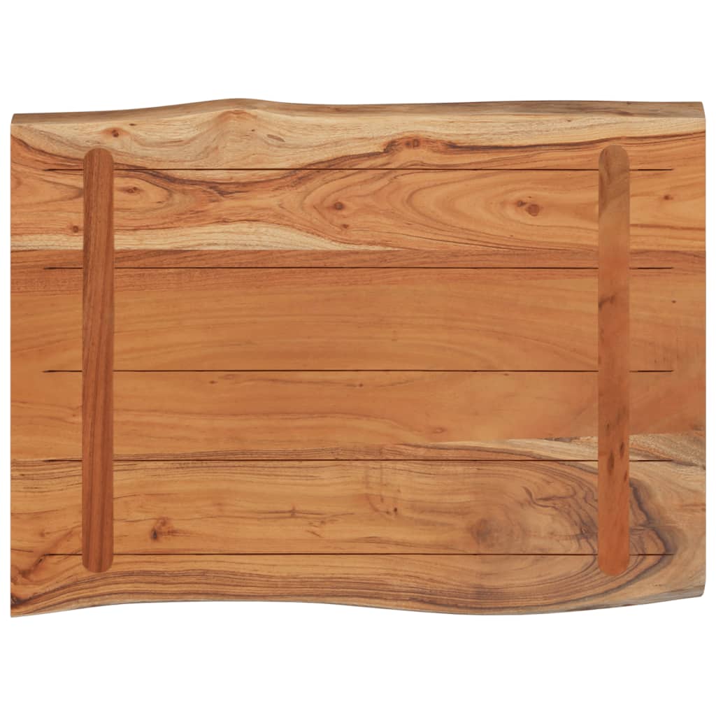 Acacia Live Edge Solid Wood Tabletop 80x60x2.5 cm Rectangular