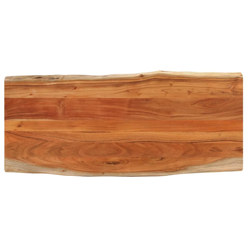 Table Top 140x60x3.8 cm Rectangular Solid Wood Acacia Live Edge