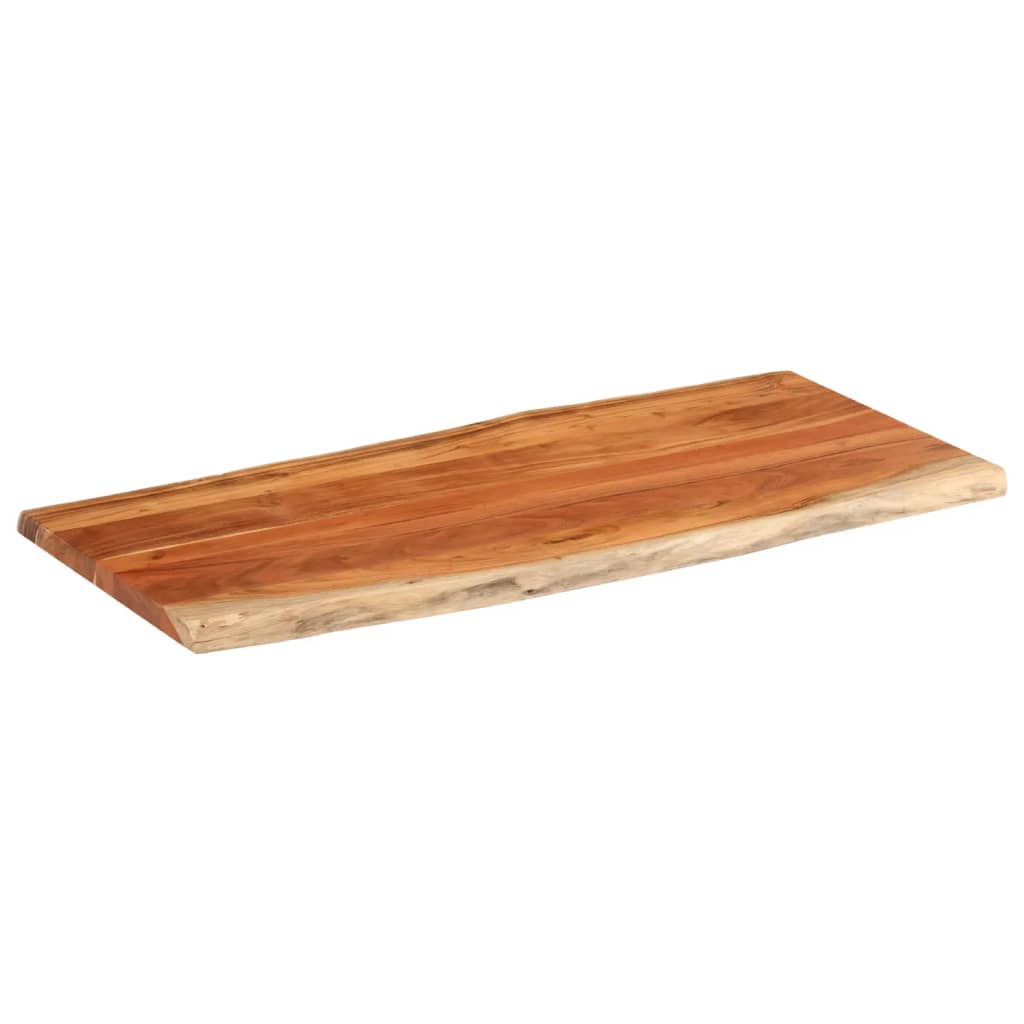 Table Top 140x60x3.8 cm Rectangular Solid Wood Acacia Live Edge