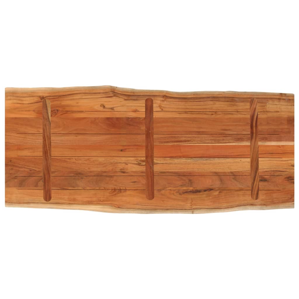 Table Top 140x60x3.8 cm Rectangular Solid Wood Acacia Live Edge
