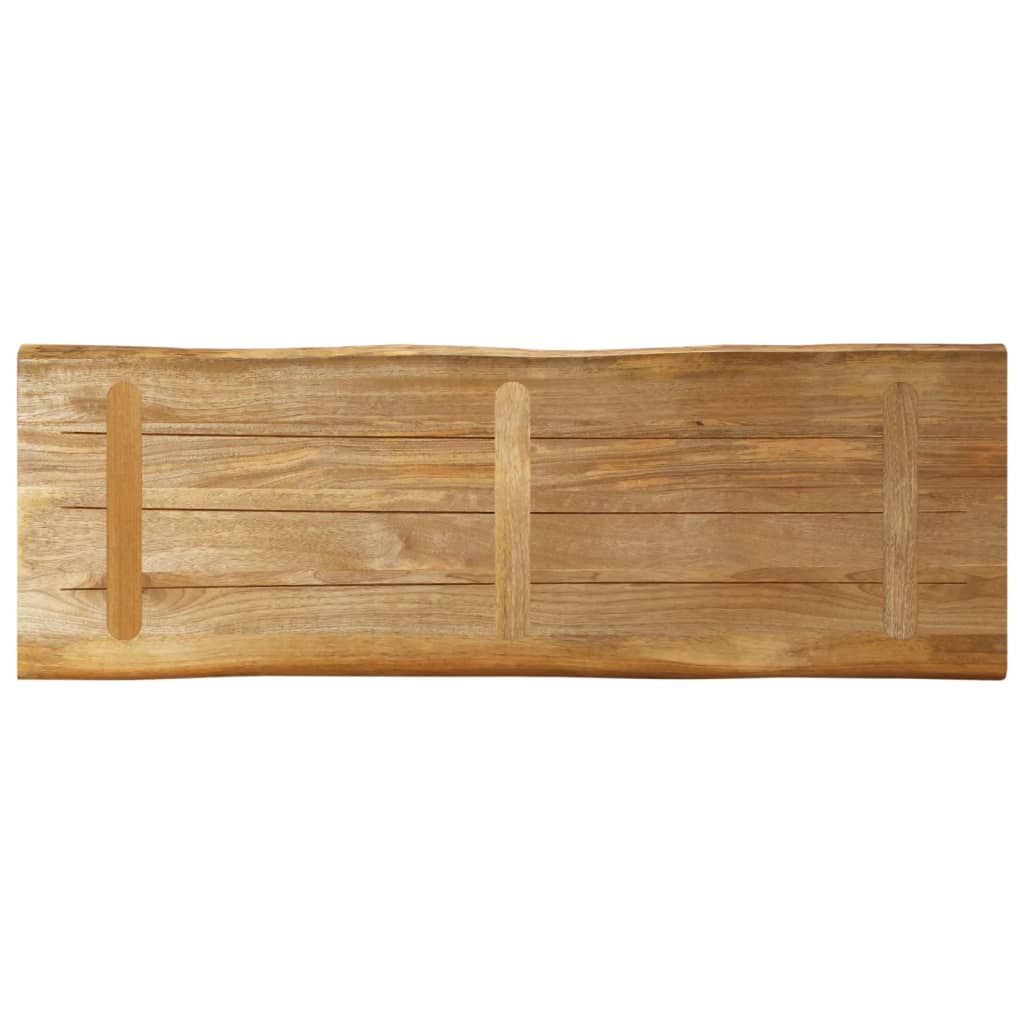 Solid Mango Wood Live Edge Table Top 110x40cm Rustic Finish