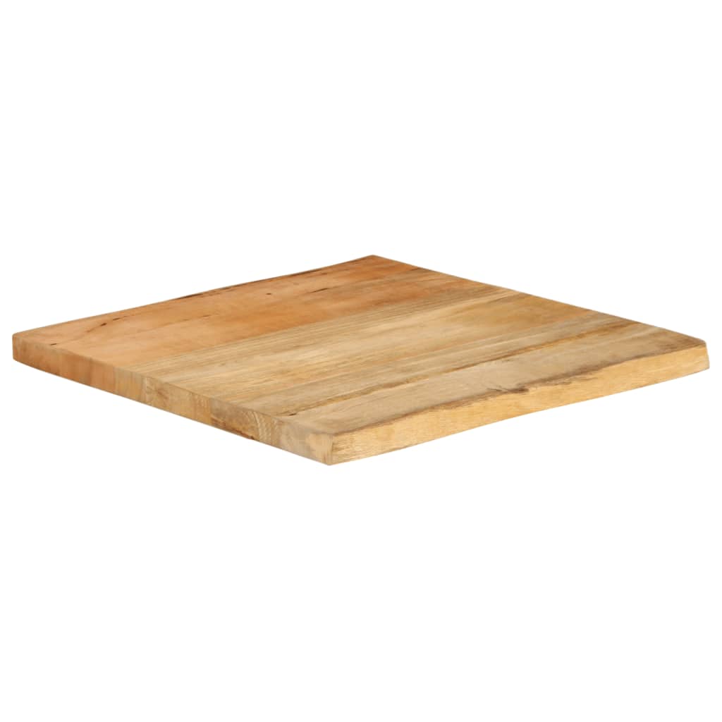 Live Edge Solid Mango Wood Table Top, 40x40x2.5 cm