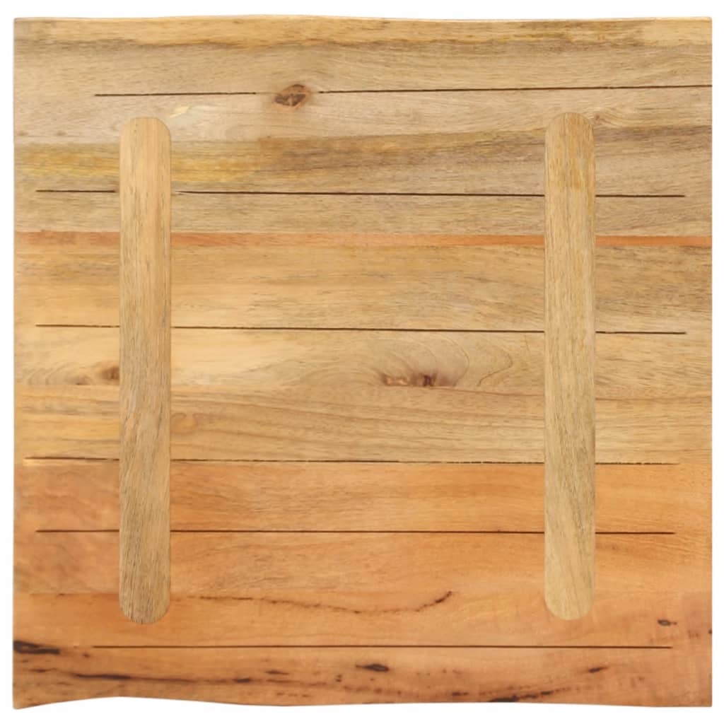 Live Edge Solid Mango Wood Table Top, 40x40x2.5 cm