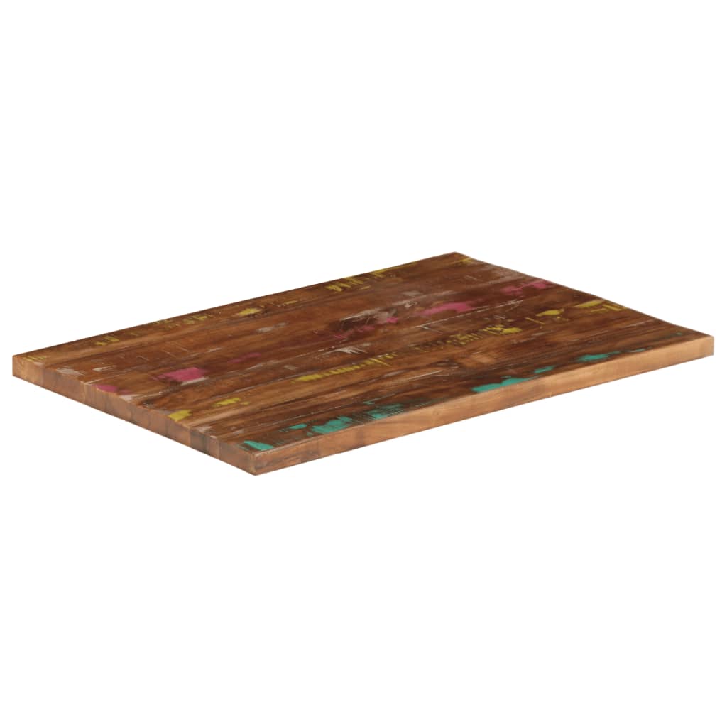 Table Top 80x60x3.8 cm Rectangular Solid Wood Reclaimed