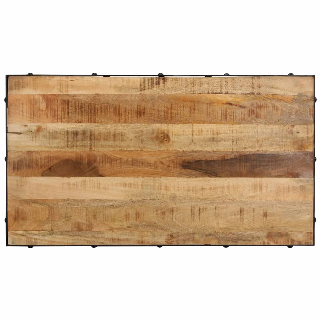 Coffee Table with Wheels Solid Mango Wood 100x55x26 cm