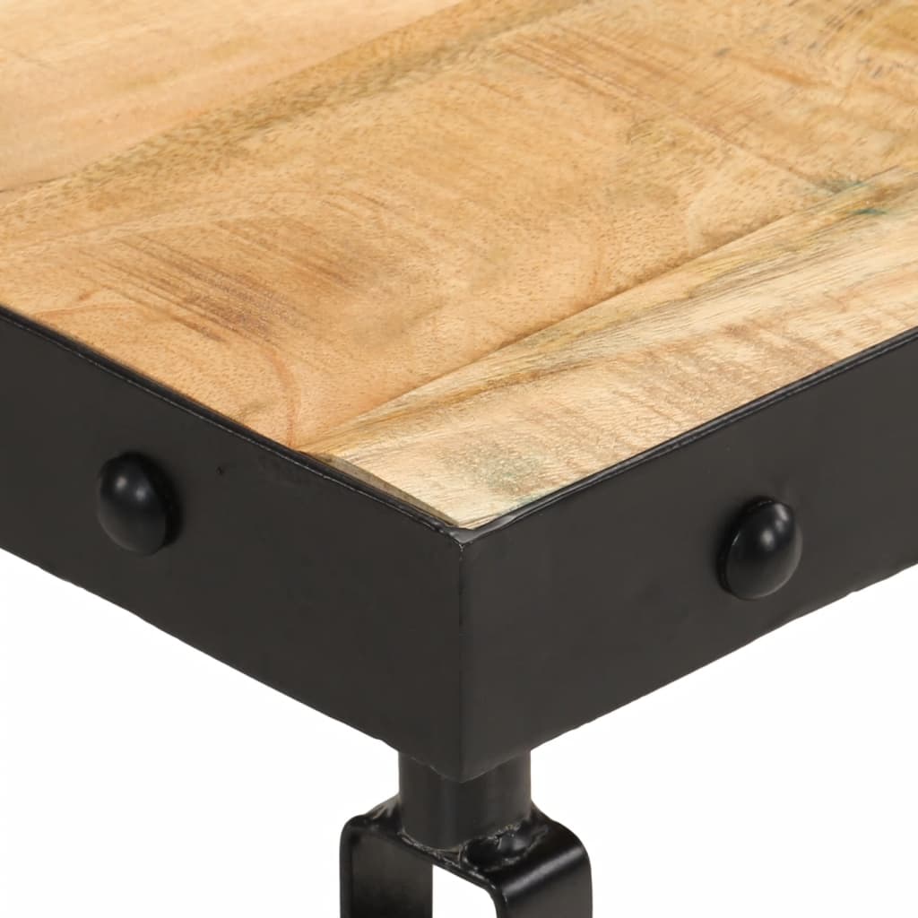 Coffee Table with Wheels Solid Mango Wood 100x55x26 cm