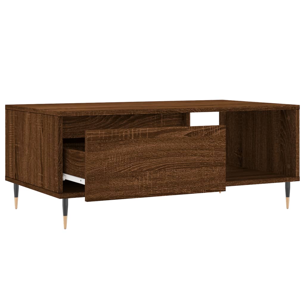 Coffee Table Brown Oak 90x50x36.5 cm Engineered Wood