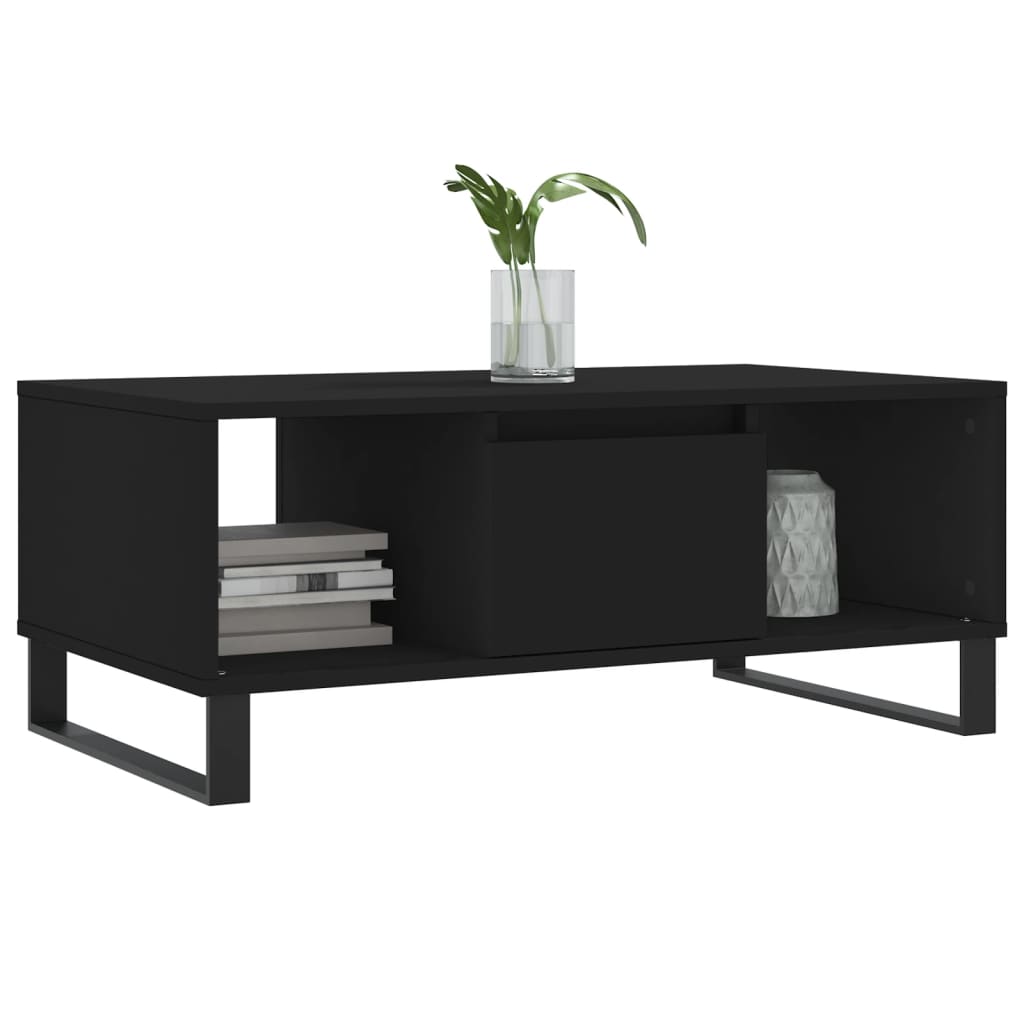 Coffee Table Black 90x50x36.5 cm Engineered Wood