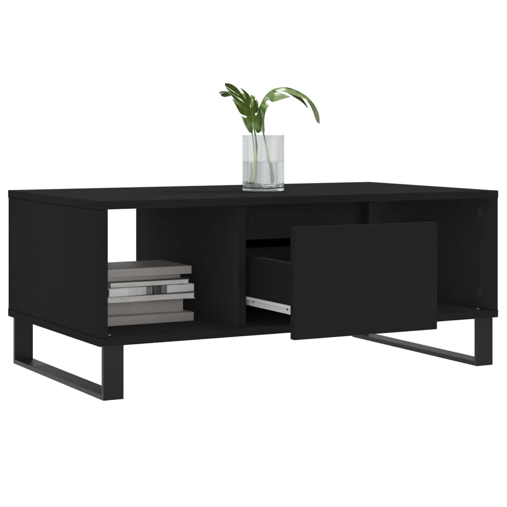 Coffee Table Black 90x50x36.5 cm Engineered Wood