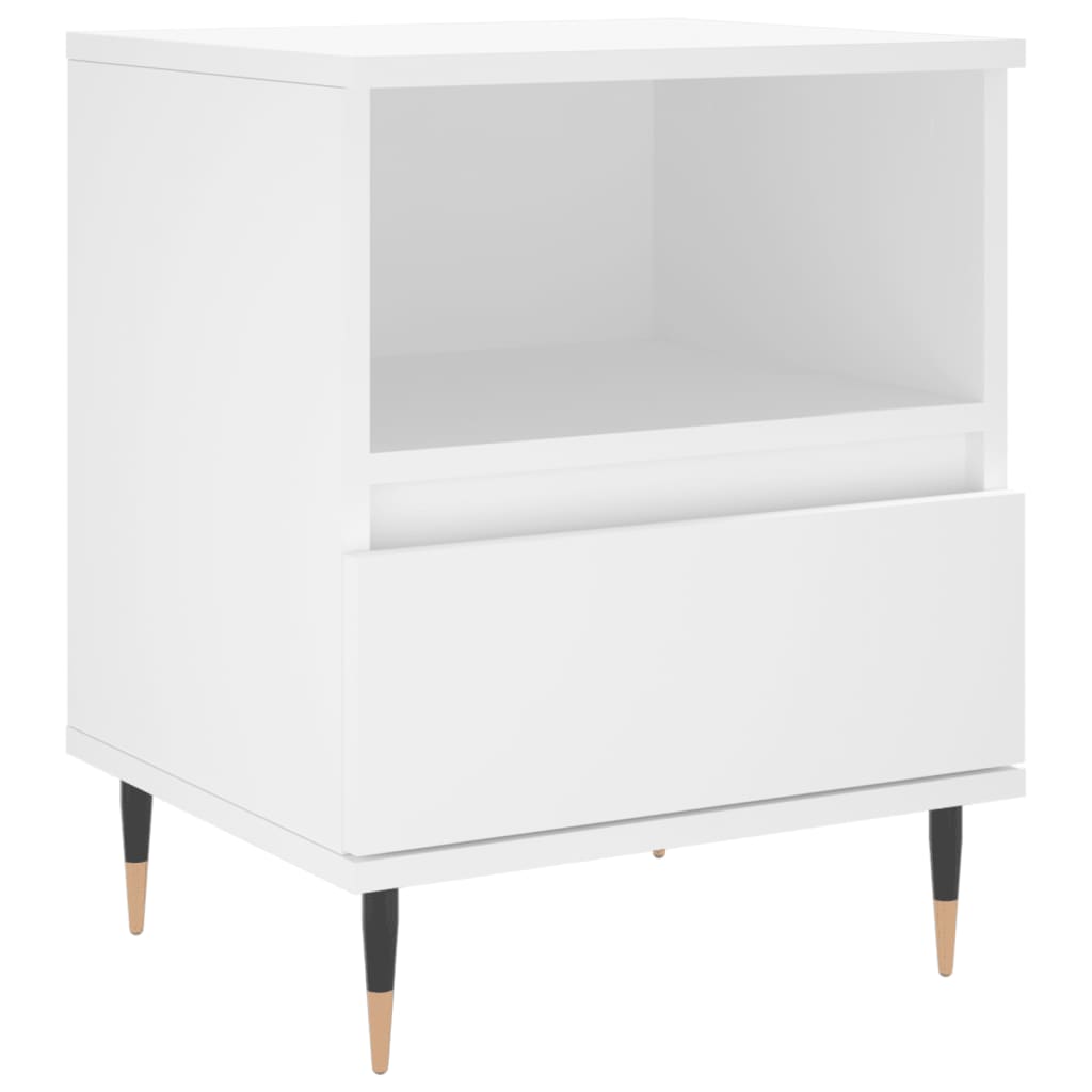 White Engineered Wood Bedside Cabinets 2pcs Set - 40x35x50 cm