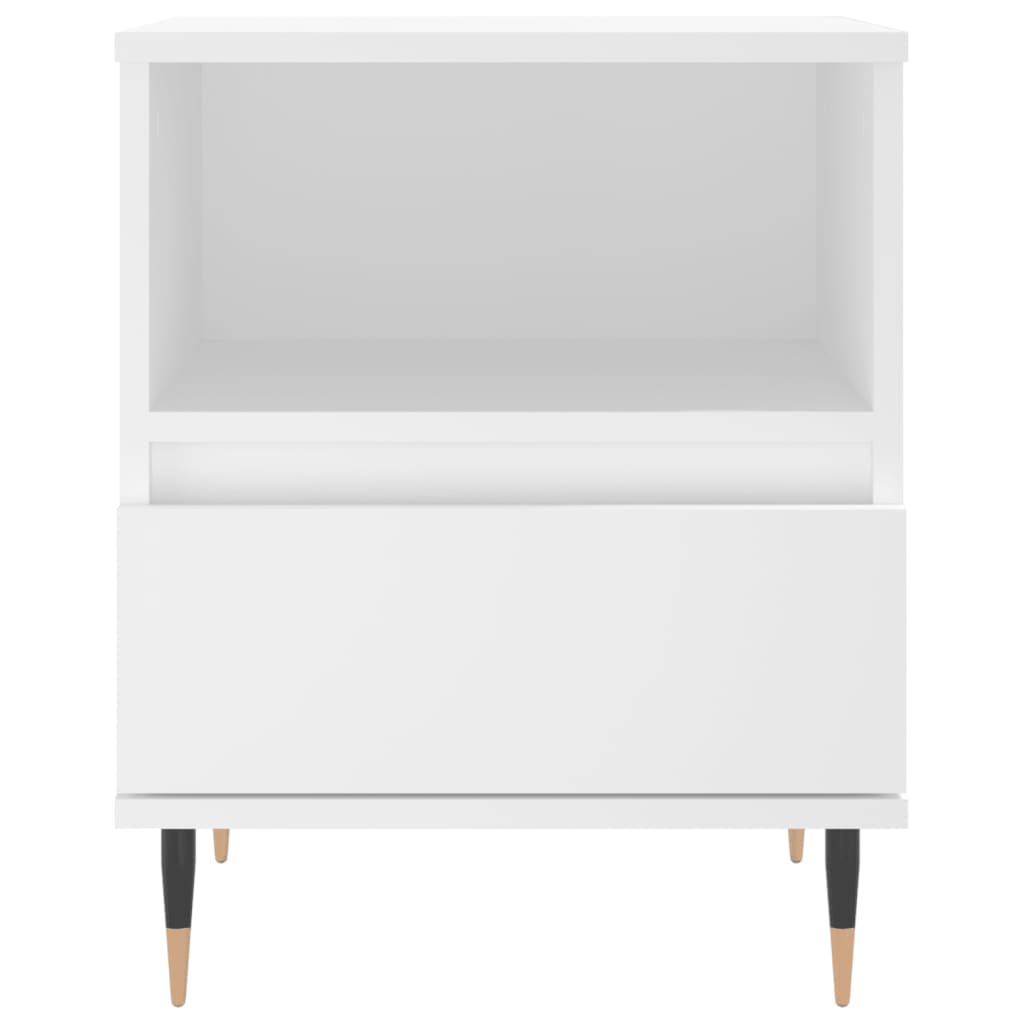 White Engineered Wood Bedside Cabinets 2pcs Set - 40x35x50 cm