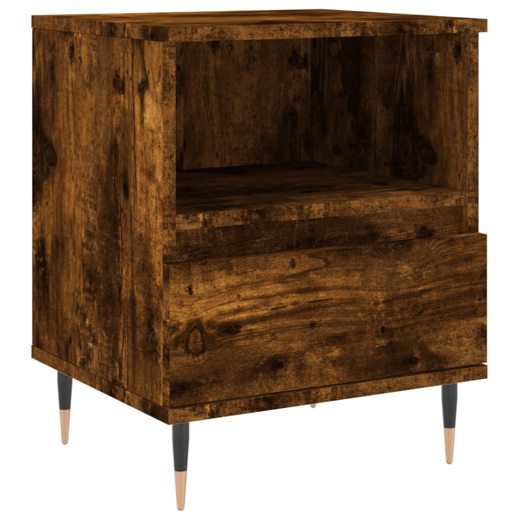 Smoked Oak Bedside Cabinets - Set of 2, 40x35x50 cm, Engineered Wood