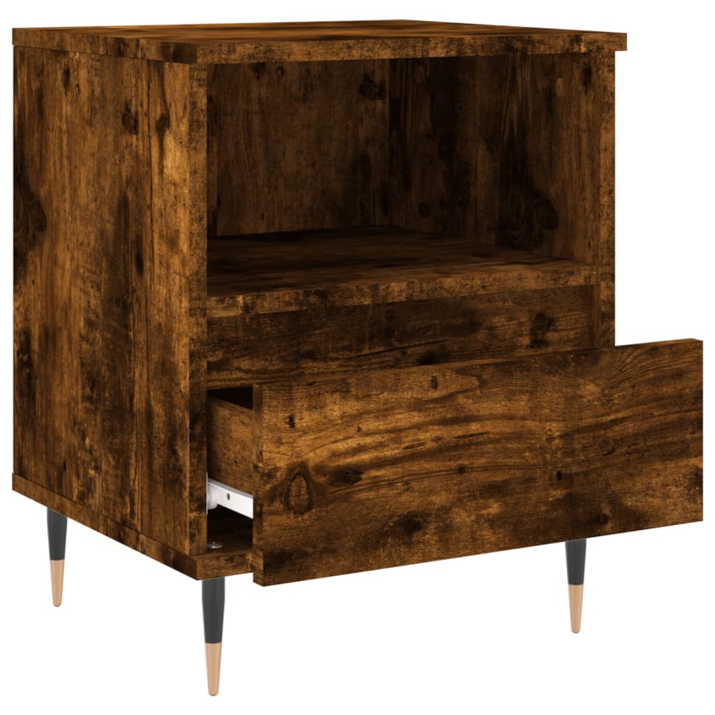 Smoked Oak Bedside Cabinets - Set of 2, 40x35x50 cm, Engineered Wood