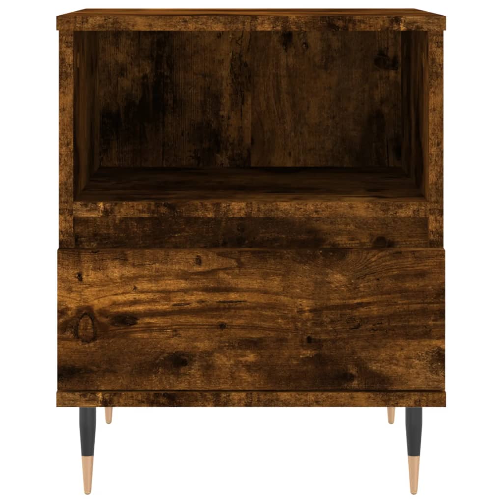 Smoked Oak Bedside Cabinets - Set of 2, 40x35x50 cm, Engineered Wood