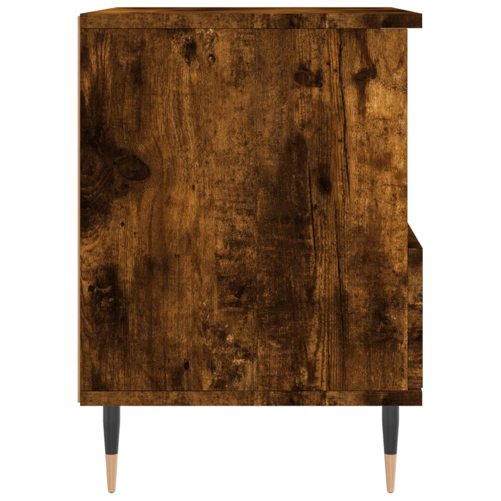 Smoked Oak Bedside Cabinets - Set of 2, 40x35x50 cm, Engineered Wood
