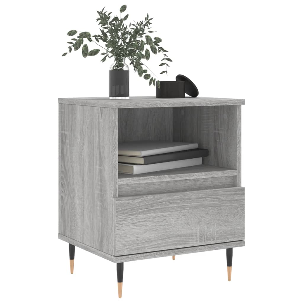 Grey Sonoma Engineered Wood Bedside Cabinet 40x35x50 cm