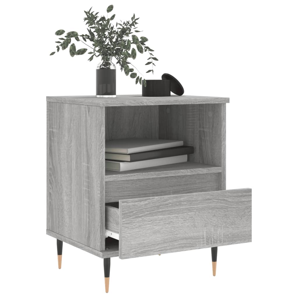 Grey Sonoma Engineered Wood Bedside Cabinet 40x35x50 cm