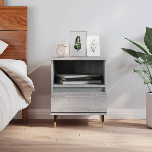 Grey Sonoma Engineered Wood Bedside Cabinet 40x35x50 cm