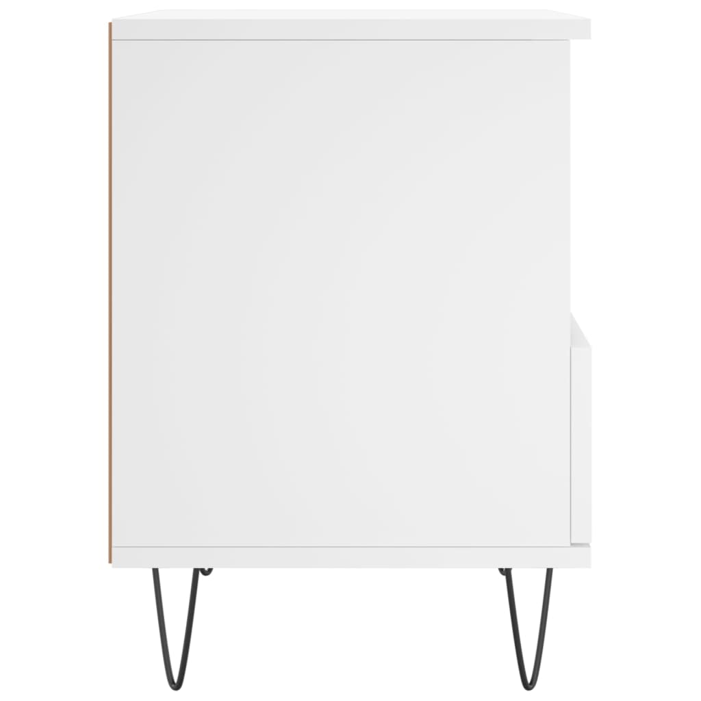 White Engineered Wood Bedside Cabinet 40x35x50 cm