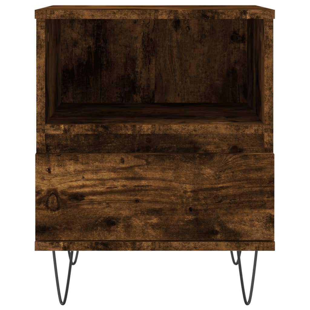 Smoked Oak Bedside Cabinet, 40x35x50 cm, Engineered Wood