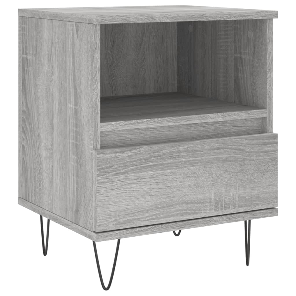 Grey Sonoma Bedside Cabinet 40x35x50 cm - Engineered Wood