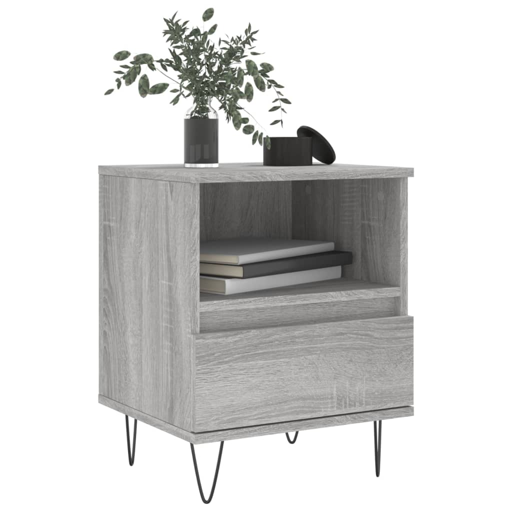 Grey Sonoma Bedside Cabinet 40x35x50 cm - Engineered Wood