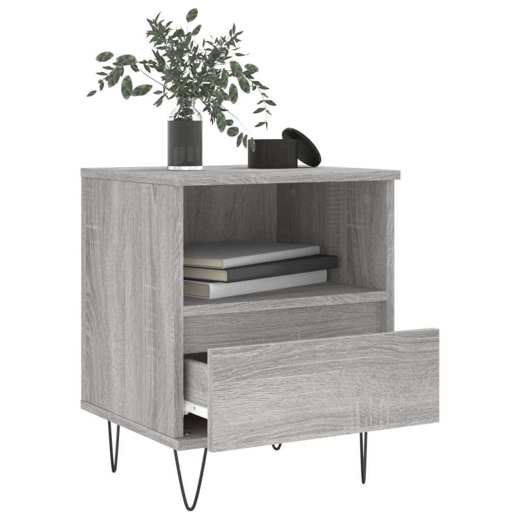 Grey Sonoma Bedside Cabinet 40x35x50 cm - Engineered Wood