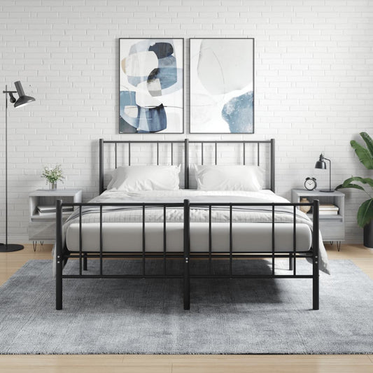Grey Sonoma Engineered Wood Bedside Cabinets, Set of 2, 40x35x50 cm