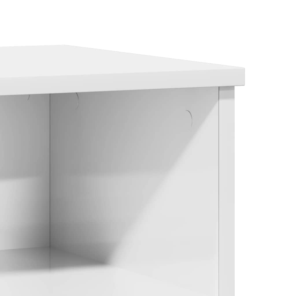 High Gloss White Bedside Cabinet 40x35x50 cm - Engineered Wood