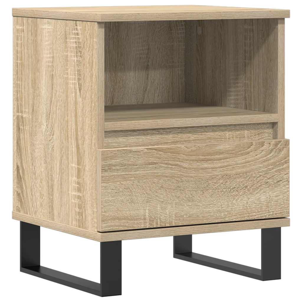 Compact Sonoma Oak Bedside Cabinet - 40x35x50 cm Engineered Wood