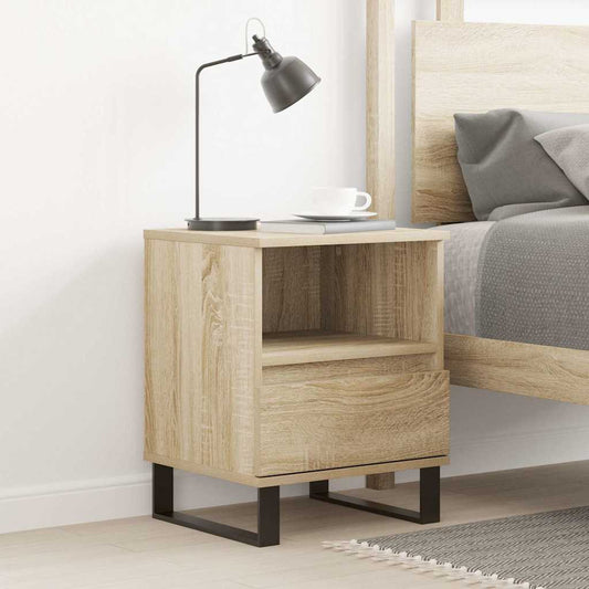 Compact Sonoma Oak Bedside Cabinet - 40x35x50 cm Engineered Wood