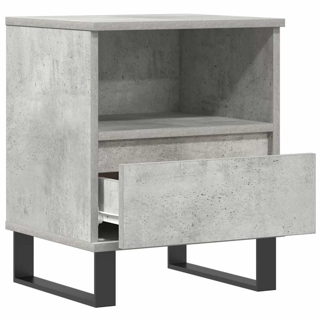Modern Bedside Cabinet in Concrete Grey, 40x35x50 cm - Engineered Wood