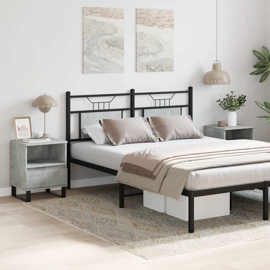 Concrete Grey Bedside Cabinets Set of 2, 40x35x50 cm Wood