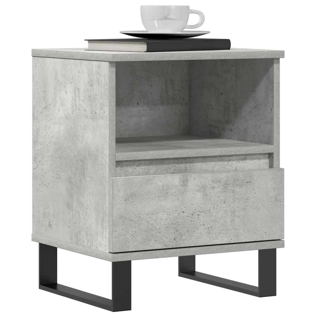 Concrete Grey Bedside Cabinets Set of 2, 40x35x50 cm Wood