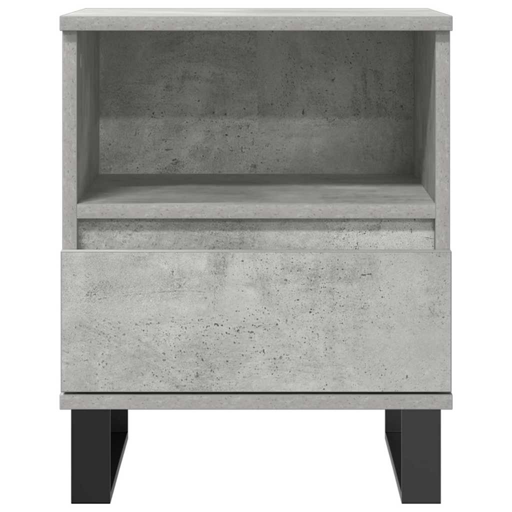 Concrete Grey Bedside Cabinets Set of 2, 40x35x50 cm Wood