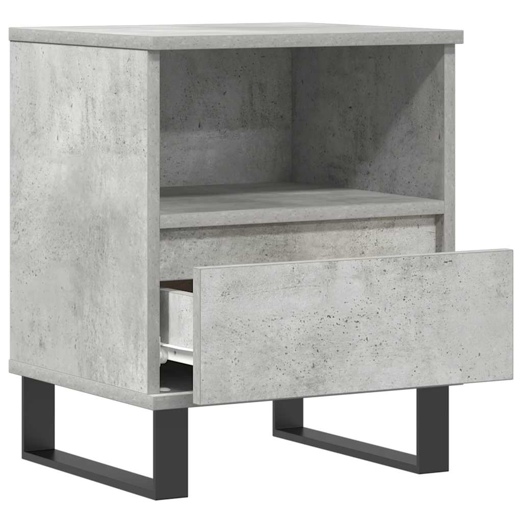 Concrete Grey Bedside Cabinets Set of 2, 40x35x50 cm Wood