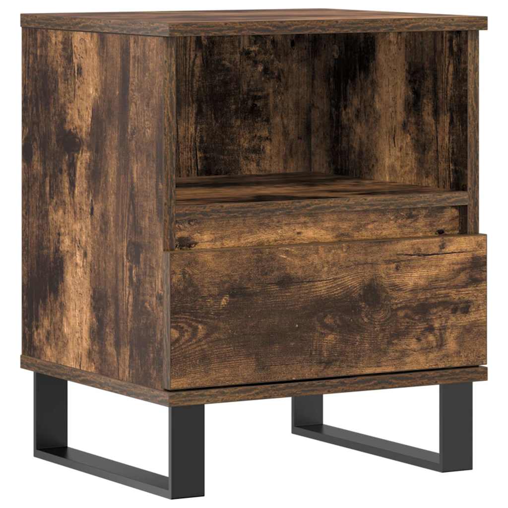 Smoked Oak Bedside Cabinet, 40x35x50 cm - Engineered Wood