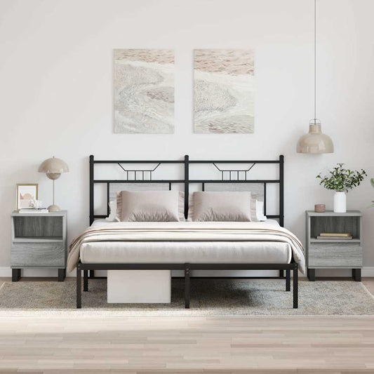 Grey Sonoma Bedside Cabinets 2pcs, 40x35x50cm, Engineered Wood