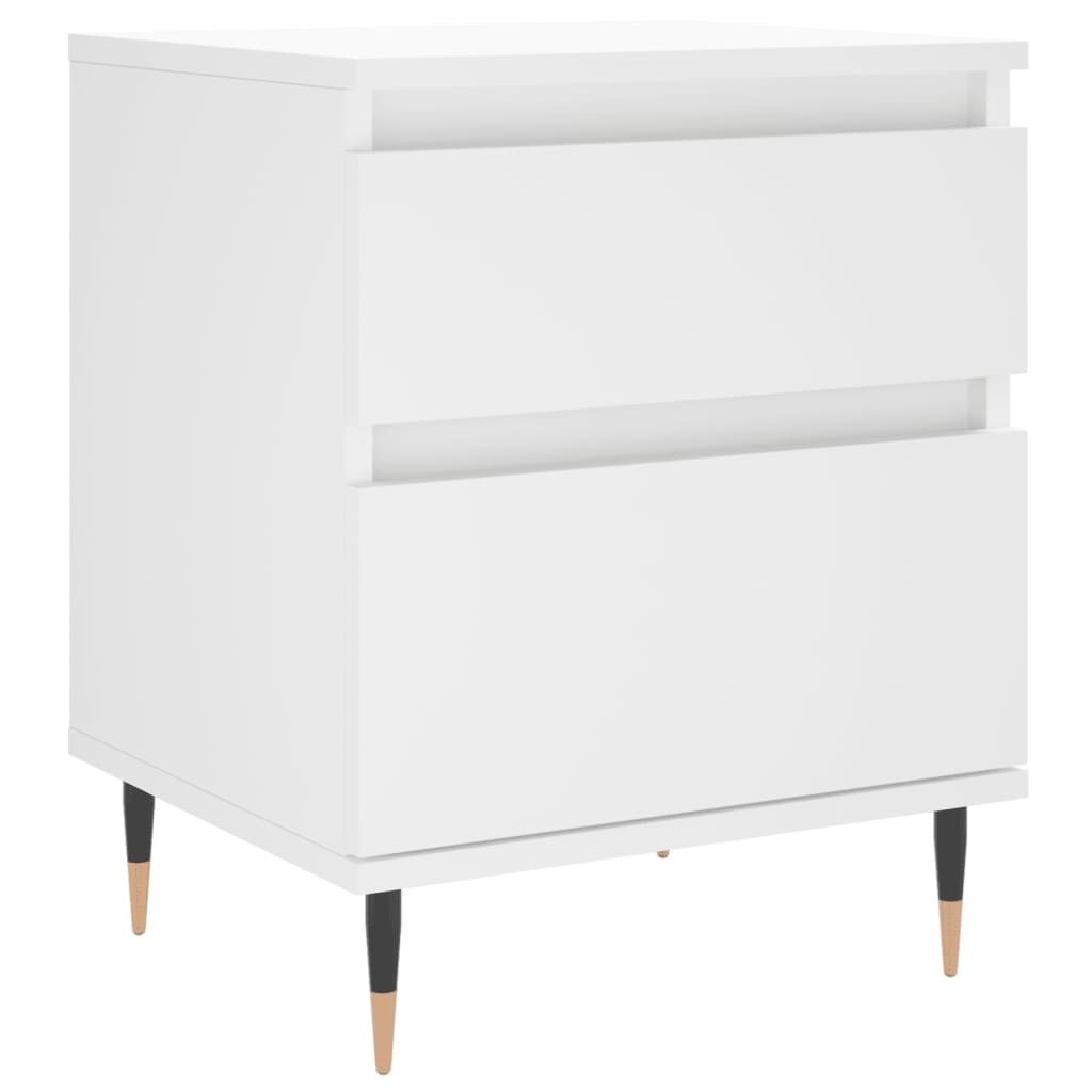 Compact White Bedside Cabinet - 40x35x50 cm Engineered Wood