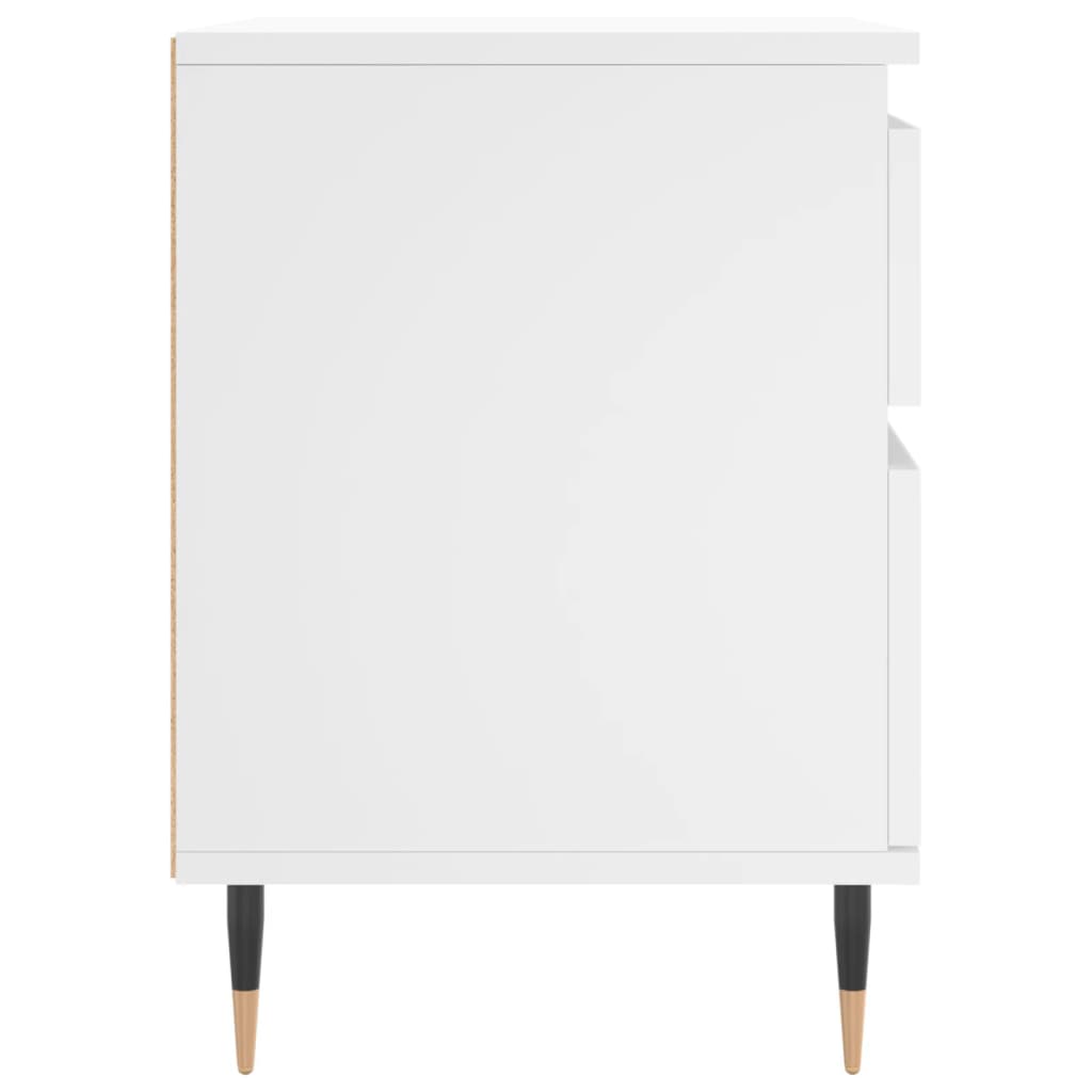 Compact White Bedside Cabinet - 40x35x50 cm Engineered Wood