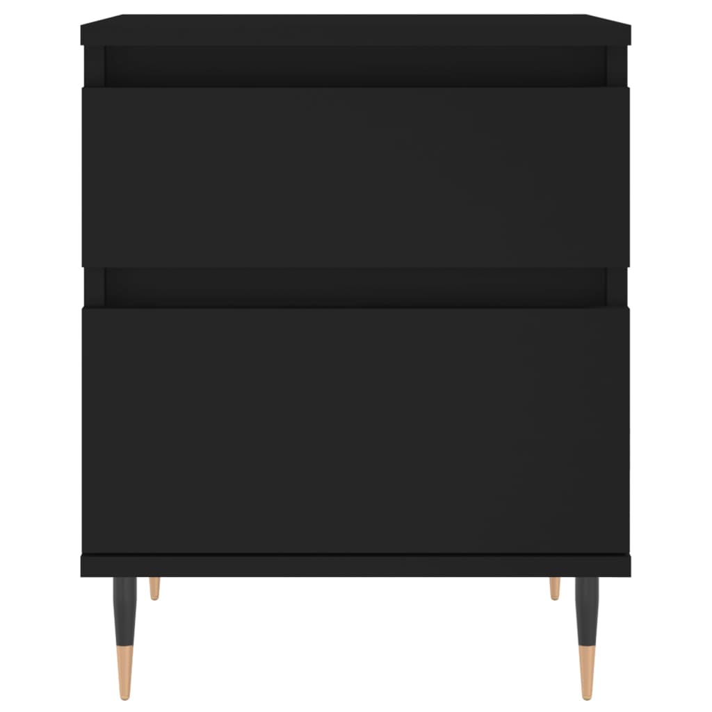 Sleek Black Engineered Wood Bedside Cabinet 40x35x50 cm